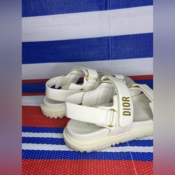 Authentic - Christian Dior DiorAct Sandals - Lambskin - Women’s Gold Shoes EU 41 - Picture 11 of 15